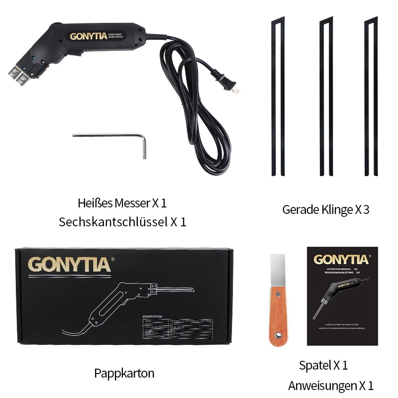 GONYTIA GT-1 Hot Knife Foam Cutter Pro Styrofoam Cutting Tool Kit Electric Hot Knife heat cutter with 3 Blades & Accessories