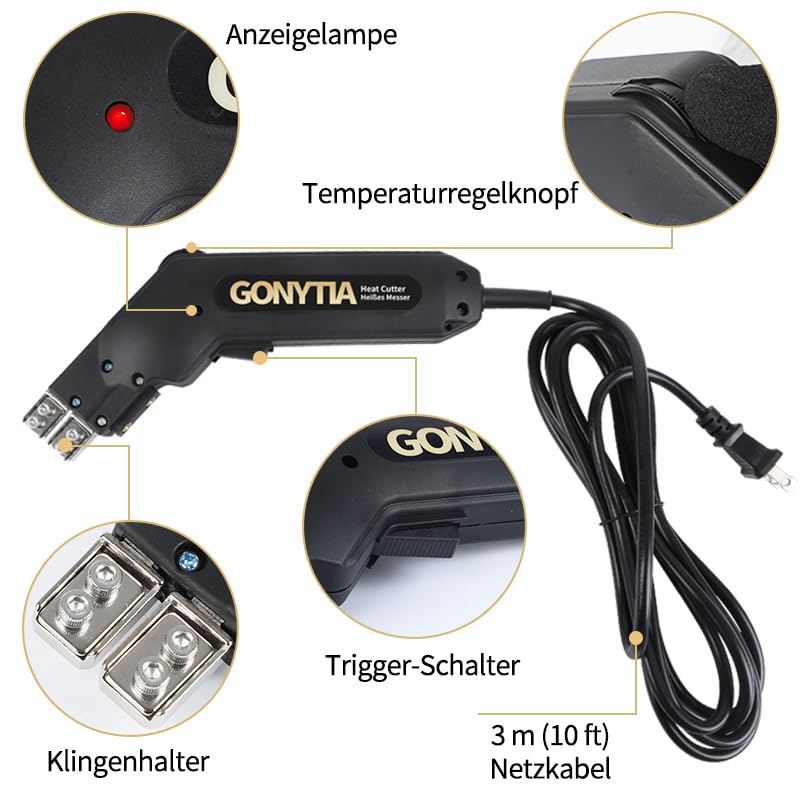 GONYTIA GT-1 Hot Knife Foam Cutter Pro Styrofoam Cutting Tool Kit Electric Hot Knife heat cutter with 3 Blades & Accessories