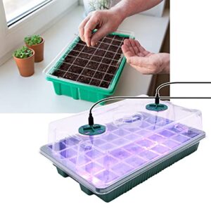 FGBNM 80 Cells Seed Starter Trays with Grow Light, Seed Starter Kit with Adjustable Brightness & Humidity for Indoor Seed Growing Starting, 78in Timing Controller