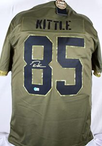 george kittle signed 49ers sts nfl limited jersey - beckett w hologram gold