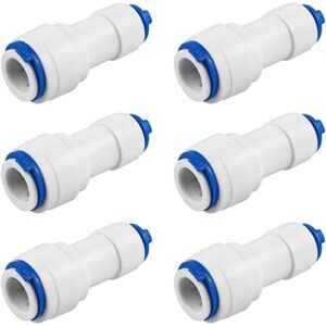 Lovelysp Water purifier quick connection fittings RO water filter reverse osmosis system (1/4 inch to 3/8 inch pipe OD) Connector for reverse osmosis system-6pieces