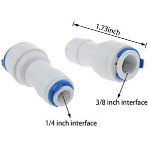 Lovelysp Water purifier quick connection fittings RO water filter reverse osmosis system (1/4 inch to 3/8 inch pipe OD) Connector for reverse osmosis system-6pieces