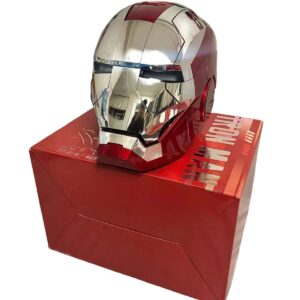 yontyeq iron-man mk 5 helmet wearable electronic open/close iron-man mask kids toys birthday christmas gift (silver)
