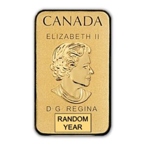 2016 - Present (Random Year) 1/10 oz Gold Bar Coin by the Royal Canadian Mint Brilliant Uncirculated with Certificate of Authenticity 24K $25 BU