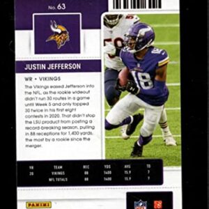 2021 PANINI CONTENDERS SEASON TICKET #63 JUSTIN JEFFERSON NMMT VIKINGS