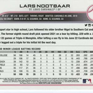 2022 Topps Chrome #19 Lars Nootbaar RC Rookie St. Louis Cardinals MLB Baseball Trading Card