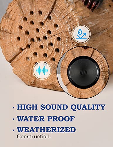 AXOSO Outdoor Bluetooth Speakers Waterproof Wireless Solar Powered & Weather Resistant with Rechargeable Battery, Outside Black Bear Bluetooth Speakers for Patio,Pool,Deck,Garden and Home