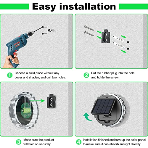 FWASTT Solar Outdoor Fence Lights for Yard, 10 Pack Solar Landscape Path Lights Outdoor Decorative Lights Waterproof for Garden, Fence, Deck, Step, Pathway, Walkway, Ground, Lawn