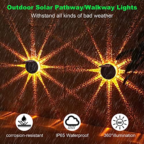 FWASTT Solar Outdoor Fence Lights for Yard, 10 Pack Solar Landscape Path Lights Outdoor Decorative Lights Waterproof for Garden, Fence, Deck, Step, Pathway, Walkway, Ground, Lawn