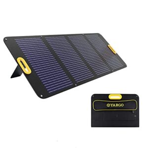 100w portable solar panel compatible with usb devices and 12v batteries for outdoor adventures, folding solar panel perfect for camping, rv, and emergency power needs (yp100)