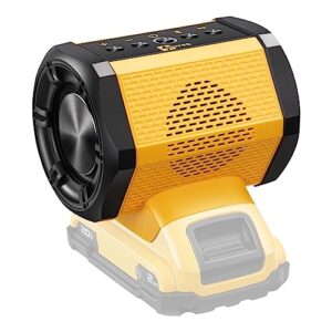 bluetooth speaker compatible with dewalt 18v 20v max including 20-60v flexvolt battery for jobsite camping & parties (battery not included)