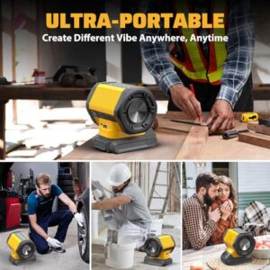 Bluetooth Speaker Compatible with DeWALT 18v 20v Max Including 20-60v Flexvolt Battery for Jobsite Camping & Parties (Battery not Included)