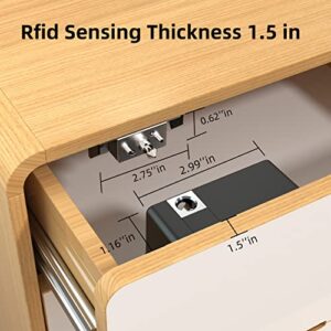 Rixiang Electronic Cabinet Lock, Smart NFC RFID Locks, Hidden DIY Cabinet Lock with Slide Latch Lock for Double Door Cabinet Drawer Wooden Cupboard