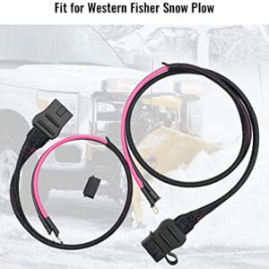 NTSUMI 2 PIN Battery Cable Plow and Truck Side Fit for Western Fisher Snow Plow Replace 21294 61169 8274, Battery Cable Harness with Plug Cover