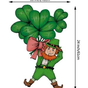 St Patricks Day Garden Flag Leprechauns Shamrocks Clovers Vertical Double Sided Holiday Yard Outdoor Decor 16 x 24 Inch