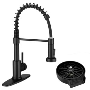 wewe kitchen faucets with pull down sprayer commercial industrial stainless steel single handle single hole spring with wewe black glass rinser