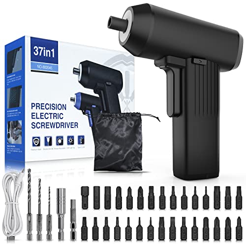 Electric Cordless Screwdriver Set, 3.6V USB Rechargeable Power Screwdriver Kit with 37pcs Magnetic Bit, LED Light, Screw Gun Repair Tool Kit for Home, Office, Apartment