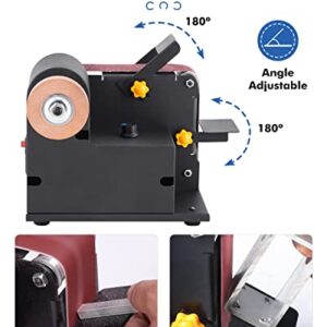 800W Electric Bench Belt Sander Mini Belt Sander Electric Knife Sharpener Electric Polishing Grinding Machine 2x13.8in Belt Sanding Machine for Knife Wood Metal Craft