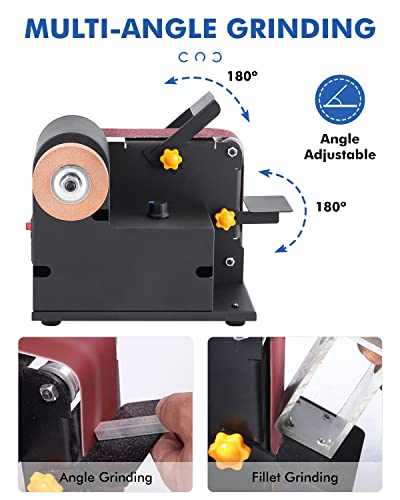 800W Electric Bench Belt Sander Mini Belt Sander Electric Knife Sharpener Electric Polishing Grinding Machine 2x13.8in Belt Sanding Machine for Knife Wood Metal Craft