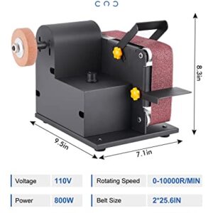 800W Electric Bench Belt Sander Mini Belt Sander Electric Knife Sharpener Electric Polishing Grinding Machine 2x13.8in Belt Sanding Machine for Knife Wood Metal Craft