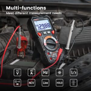 KAIWEETS Digital Multimeter with Case,20000, 2000 Counts DC AC Voltmeter, Ohm Volt Amp Test Meter and Continuity Test Diode Voltage Tester for Household Outlet, Automotive Battery Test