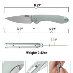 CJRB Small Feldspar Green Bundled with Blue Great EDC Knife Companion