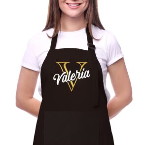 custom aprons for women with pockets, mother day gift for mom, grandma, personalized kitchen gifts for mom, grandma, mother, women, wife, aprons for cooking, unique cute design aprons with custom name