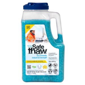 safe thaw industrial strength salt free pet safe snow ice melter and traction agent for concrete, asphalt, and more, 10-pound 7-ounce jug (2 pack)