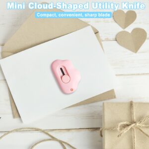 Mini Box Cutter,Right Or Left Handed Mini Cutter, Cloud Utility Knife Cat Paw Shape Keychain Box Opener, Retractable Portable Cutter Knife[pink] Pilipane