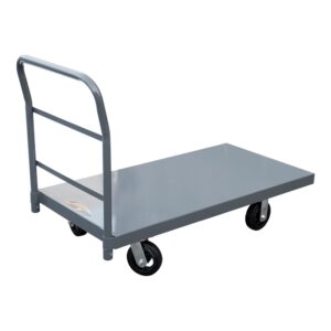 dmc-fpps 48" l x 24" w steel platform truck 2000 lb. loading capacity heavy duty flatbed hand truck utility push cart with 6"x4" rubber casters