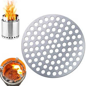 camp fansipan pellet adapter for solo stove mesa, mesa xl, campfire, titan, lite fire pit.dual fuel wood, pellet.prevents pellets falling, increase burn time.stainless steel.thickness 2mm