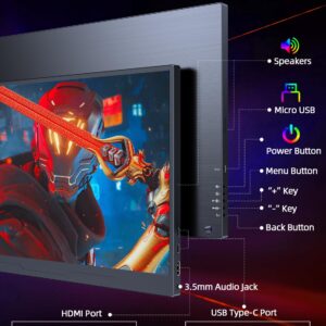 UPERFECT Portable Monitor, 17.3" 144Hz Portable Gaming Monitor AMD FreeSync FHD 1080P HDR IPS Laptop Computer Monitor w/VESA & Case USB C External Screen for Esports