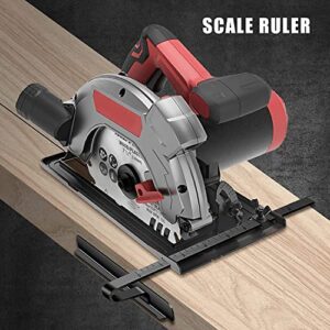 Circular Saw, 3M Corded Skill Saw with Laser Guide, 1500W Power Electric Saws, 5000 RPM with 2 Circular Saw Blades(24T for Wood Cutting, 40T for Metal Cutting)