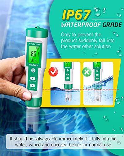 4 in 1 Digital pH Meter for Water, ±0.01 Resolution High Accuracy Tds Meter Digital Water Tester with ATC pH Tester, Water Tester for Drinking Water, Brewing, Hydroponics, Wine, Pool and Aquarium