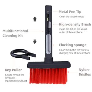 YIUYIUPI 5-in-1 Multi-Function Computer Cleaning Tools Kit Cleaning Soft Brush Keyboard Cleaner for Bluetooth Earphones Lego Laptop Airpods Pro Camera Lens (5 in 1 Black)