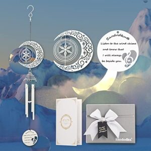 saododku wind chimes for outside as gifts, 20 inch memorial wind chimes with unique star moon design, sympathy wind chimes outdoor clearance as gratitude/appreciation/thank you gifts