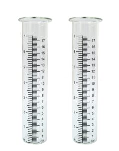 lueudu 7" plastic rain gauge replacement tube, 8.25 x 2.25 x 1.75 inches cold resistance crack resistance for outdoor garden yard home, 2pcs