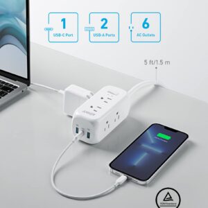 Anker Power Strip with USB C, PowerCube with 3 Outlets & 30W USB C and Anker USB C Power Strip Surge Protector(300J),6 Outlets and 20W Power Delivery