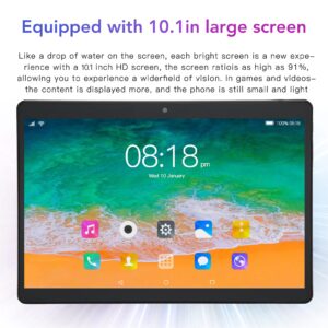 Jectse 10.1 Inch Tablet, 1960x1080 IPS HD 6GB 128GB 2.4G 5G WiFi Table with 2MP 5MP Dual Camera, 8800mAh 10 Core Touch Screen Calling Tablet for Android12, Black