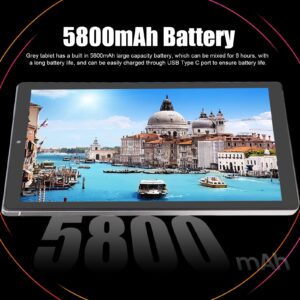 Jectse 10.1 Inch Tablet, 5G 2.4G WiFi 11 Tablet, 6GB RAM 128GB ROM Octa Core Tablet, Dual Camera, 5800mAh Portable Computer Tablet, Silver