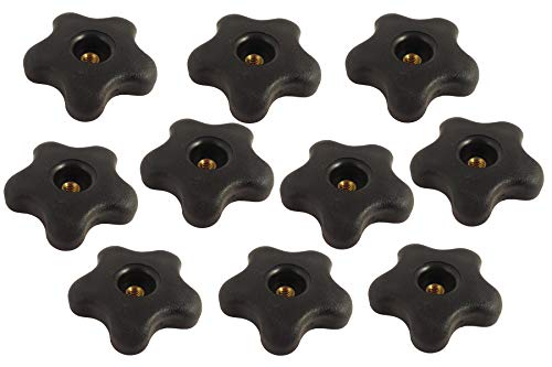 Taytools 770818 Lot 10 Each 3/8 16 Female Thread Star Knobs 2.25 inch Diameter with Through Insert