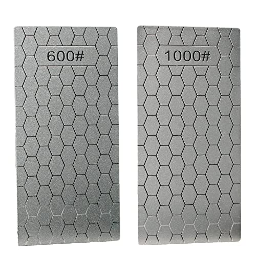 Jewboer 5 Pieces Diamond Sharpening Stone Set,Diamond Lapping Plate Coarse/Medium/Fine Grit Sharpener,400/600/800/1000/1200 Grit