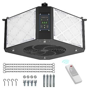 abestorm 360 degree intake air filtration system woodworking -(1350 cfm) hanging air filter with strong vortex fan for wood workshop, garage, shop dust collectors, up to 1700 sq. ft, decdust 1350