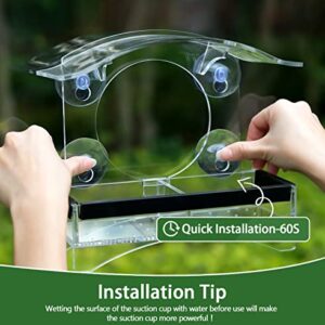 Window Bird Feeders for Outside with Strong Suction Cups Home Bird Feeder, Transparent Bird House Cat Kids and Elderly Viewing Bird Feeder for Window Perch (Polyurethane)