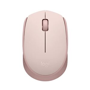 logitech m170 wireless mouse for pc, mac, laptop, 2.4 ghz with usb mini receiver, optical tracking, 12-months battery life, ambidextrous - rose
