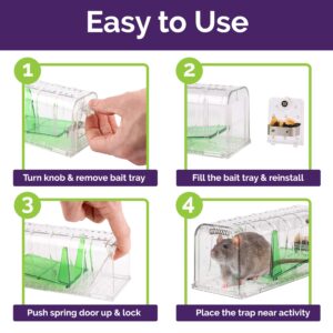 Humane Mouse Trap & Mouse Repellent Kit; Live Mouse Trap Catch and Release Kid Safe & Pet Safe Easy Set for Small Rodents Sensitive Trigger Plus Peppermint Oil Mice Repellent Spray – Reusable Indoor