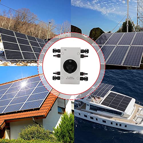 Solar Disconnect Switch, PV Isolator IP66 Waterproof DC 1000V 32A, Grid Solar Power System Photovoltaic Circuit Isolator, for Solar Panels, RV, Boat