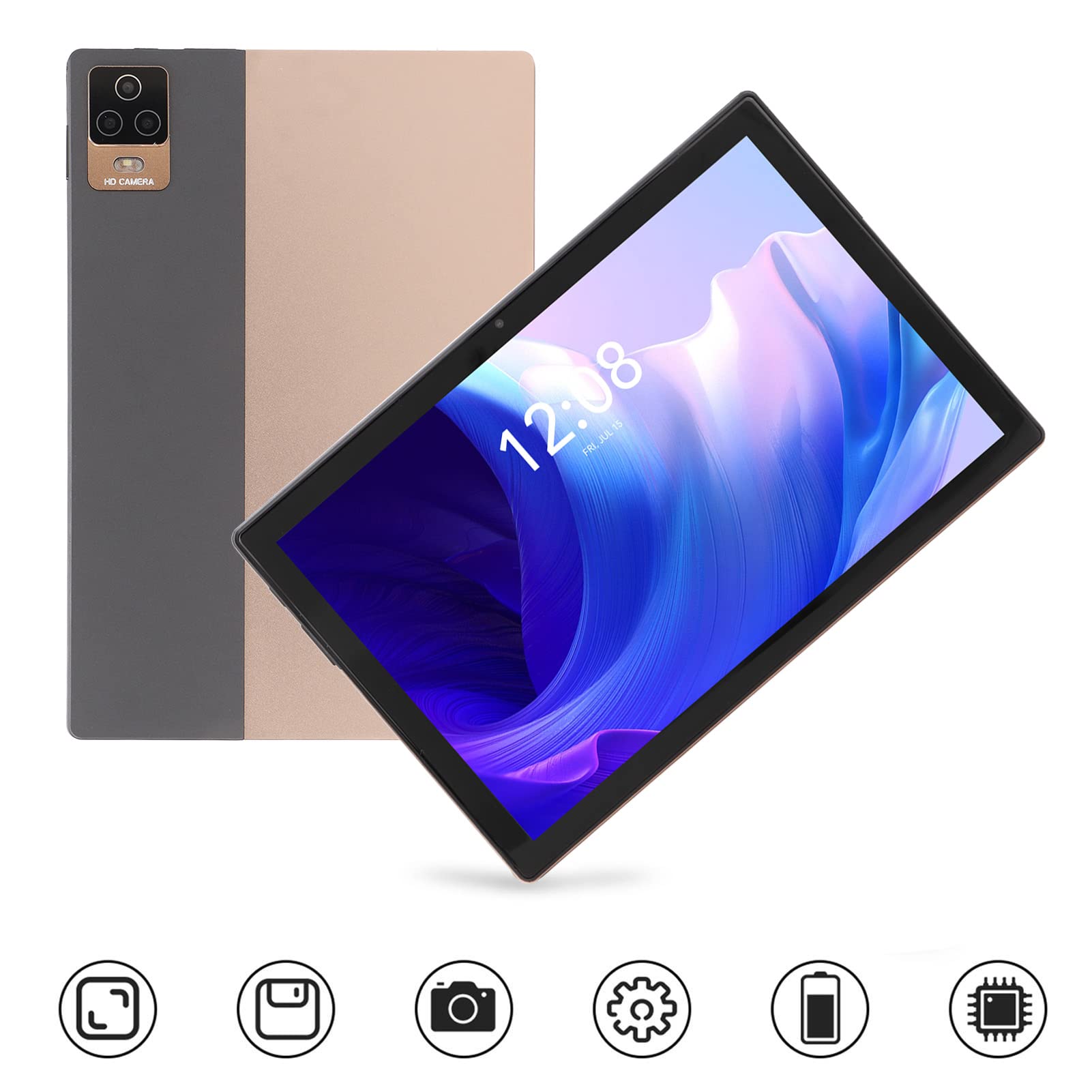 10.1in Tablet for Android11, 4G LTE Dual SIM Card Network Phone Call, 8MP 13MP Dual Camera, 10GB 256GB Tablet PC, 8800mAh Battery, Gifts for Kids (Gold)