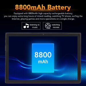 10.1in Tablet for Android11, 4G LTE Dual SIM Card Network Phone Call, 8MP 13MP Dual Camera, 10GB 256GB Tablet PC, 8800mAh Battery, Gifts for Kids (Gold)