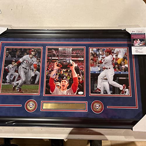 Chase Utley autograph signed Phillies 8x10 photo framed JSA - Autographed MLB Photos